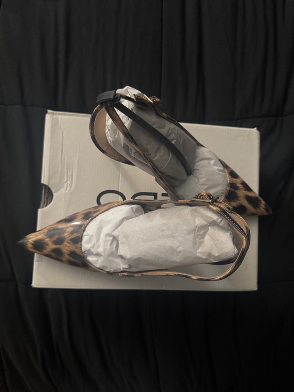 Leopard Print Pointed Toe Slingback Heels